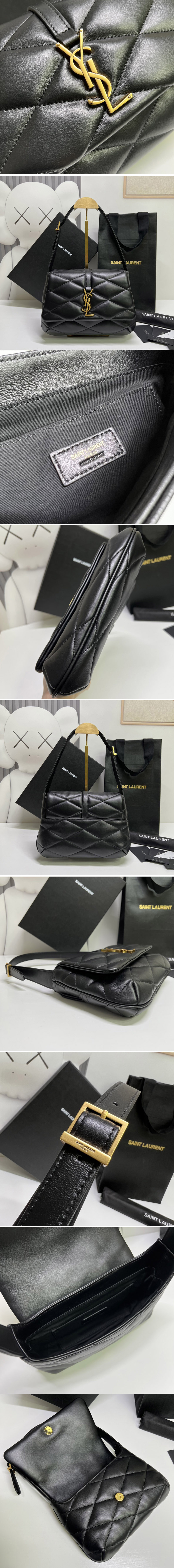 Replica Saint Laurent 698567 YSL Le 57 Shoulder Bag in Black Quilted Lambskin