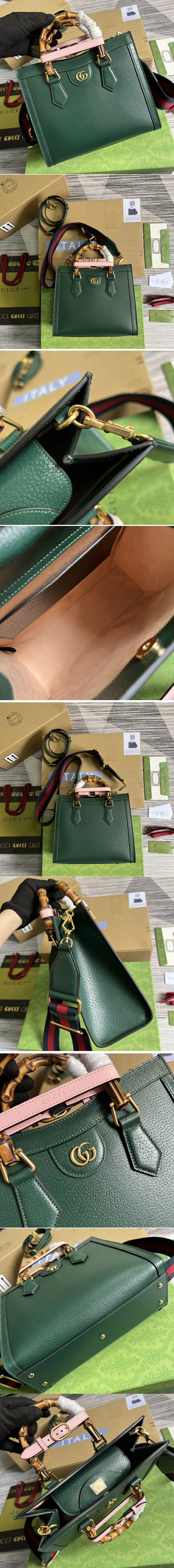 Replica Gucci 702721 Gucci Diana small tote bag in Green leather