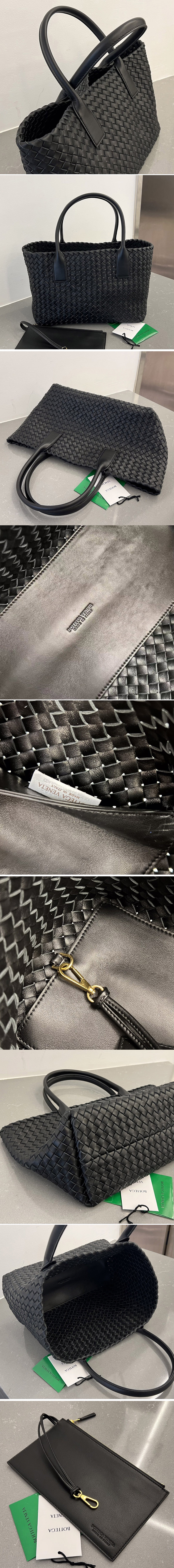 Replica Bottega Veneta 608810 Medium Cabat tote bag in Black