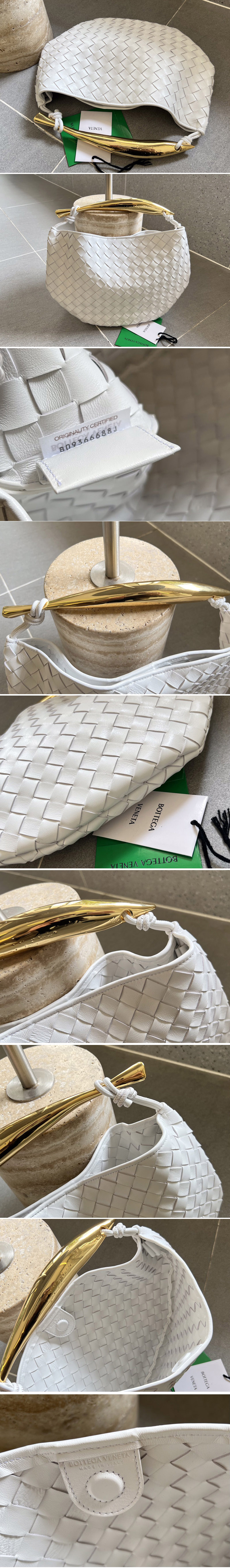 Replica Bottega Veneta 716082 Sardine Bag in White intrecciato leather