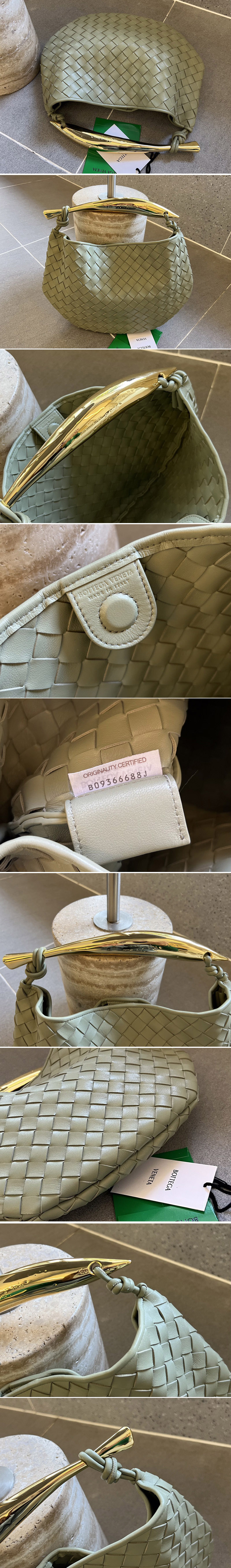 Replica Bottega Veneta 716082 Sardine Bag in Gray intrecciato leather