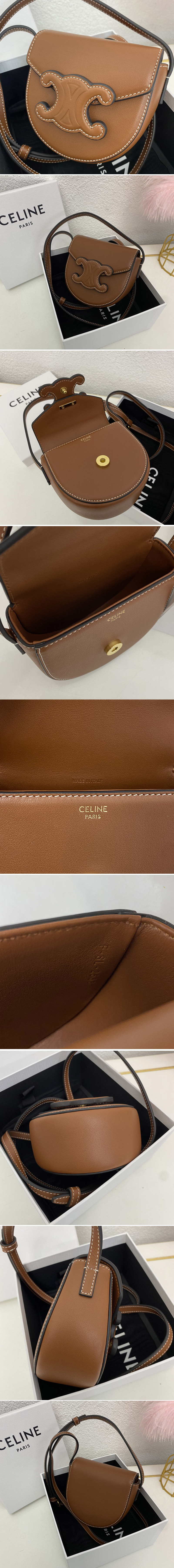 Replica Celine 10J303 MINI BESACE CUIR TRIOMPHE IN Tan SMOOTH CALFSKIN