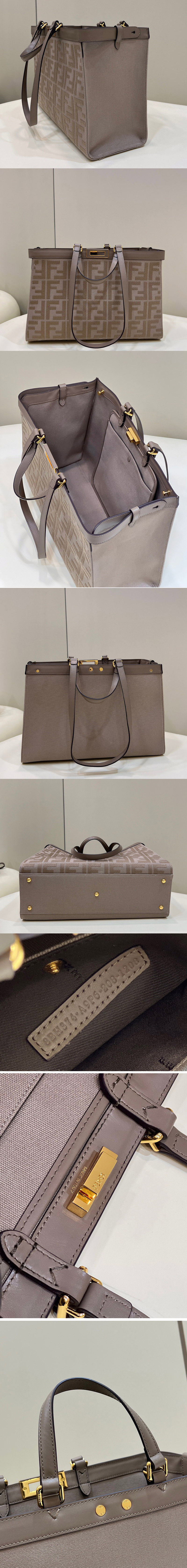 Replica Fendi 8BH374 Medium X-Tote bag in Beige canvas FF