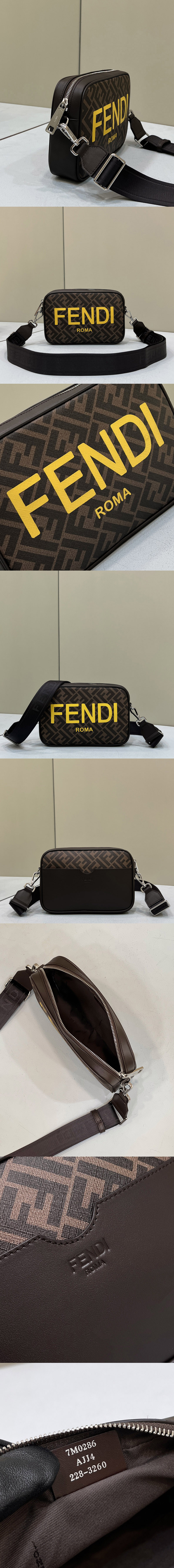 Replica Fendi 7M0286 Fendi Camera Case bag in Brown FF fabric