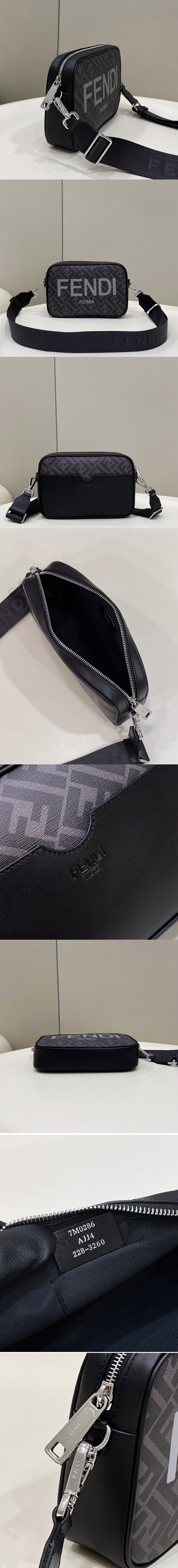 Replica Fendi 7M0286 Camera Case shoulder bag in Black FF fabric