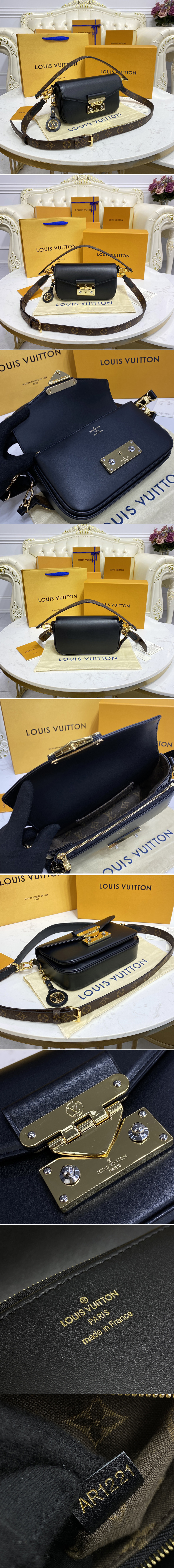 Replica Louis Vuitton M20393 LV Swing handbag in Black Calfskin leather