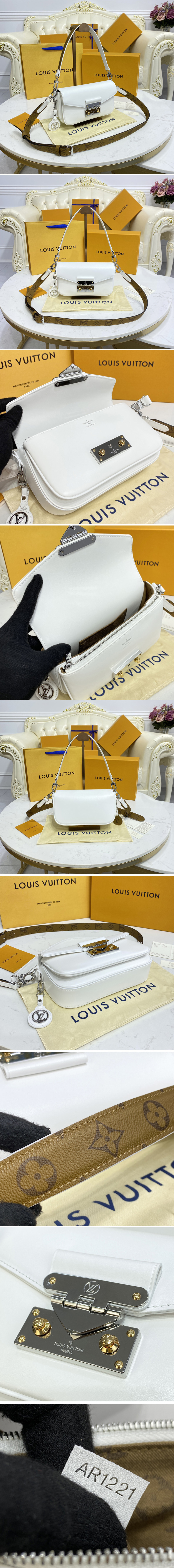 Replica Louis Vuitton M20395 LV Swing handbag in White Calfskin leather