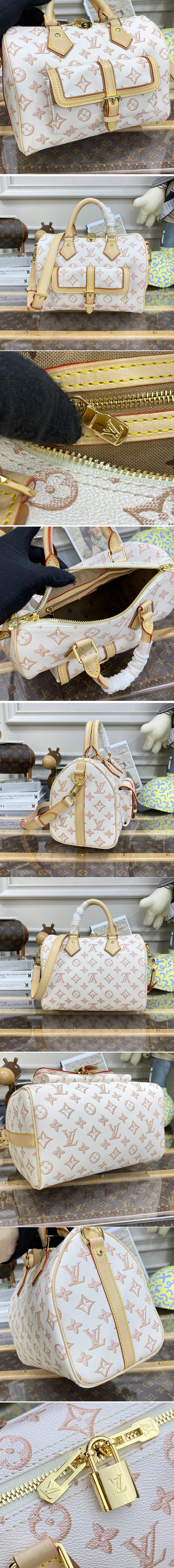 Replica Louis Vuitton M20919 LV Speedy Bandoulière 25 handbag in Beige Monogram coated canvas