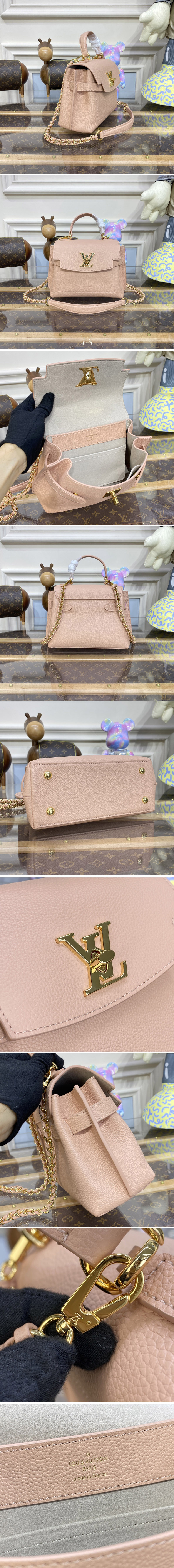 Replica Louis Vuitton M21088 LV Lockme Ever Mini handbag in Pink Grained calf leather