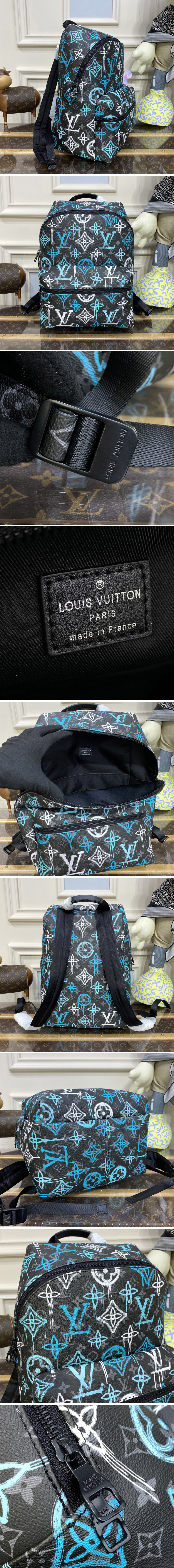 Replica Louis Vuitton M21395 LV Discovery Backpack in LV Graffiti Green Monogram coated canvas