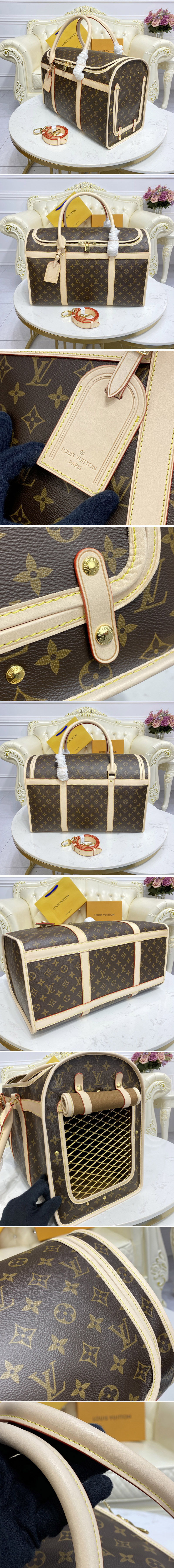 Replica Louis Vuitton M42021 LV Dog Carrier 50 Bag in Monogram Canvas