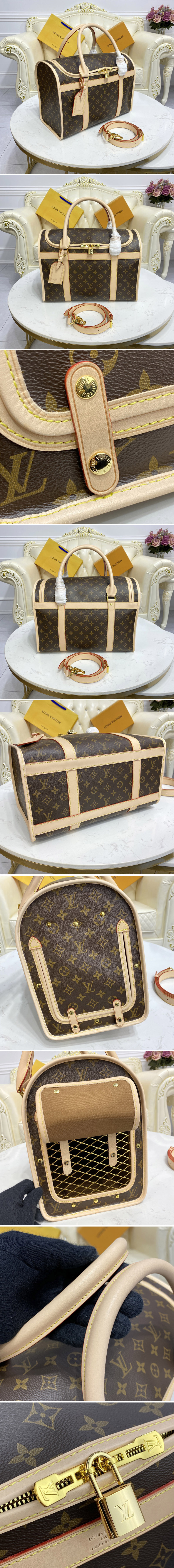 Replica Louis Vuitton M42021 LV Dog Carrier 40 Bag in Monogram Canvas