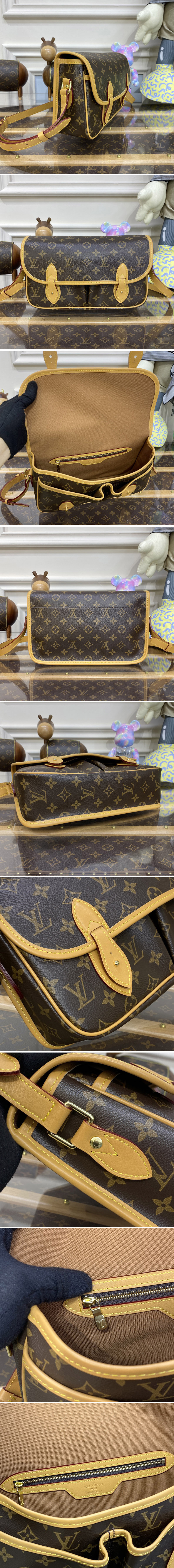 Replica Louis Vuitton M42247 LV Gibeciere MM Shoulder Bag in Monogram Canvas