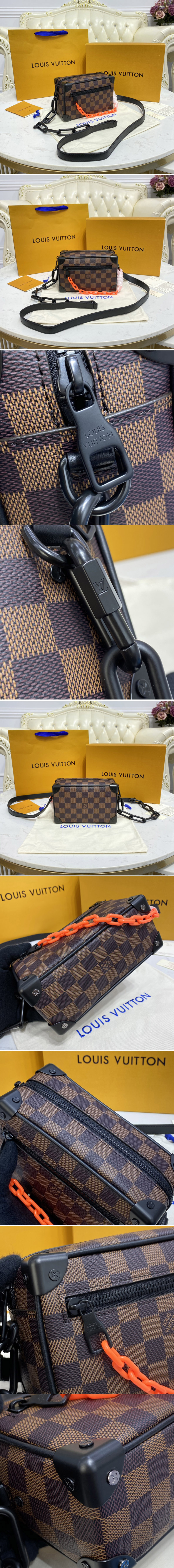 Replica Louis Vuitton M44735 LV Mini Soft Trunk bag in Damier Ebene Canvas