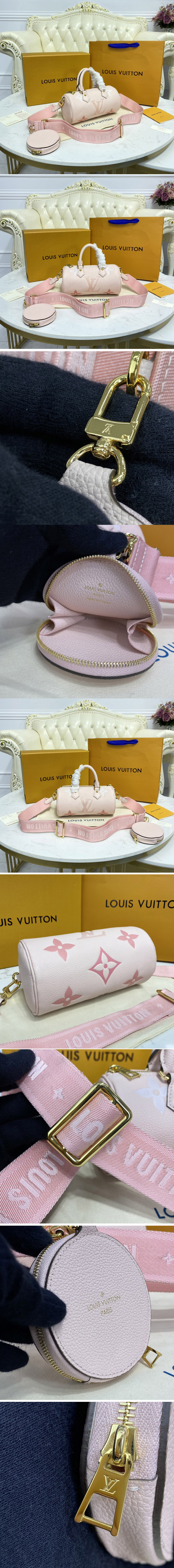 Replica Louis Vuitton M46031 LV Papillon BB bag in Pink Monogram Empreinte leather