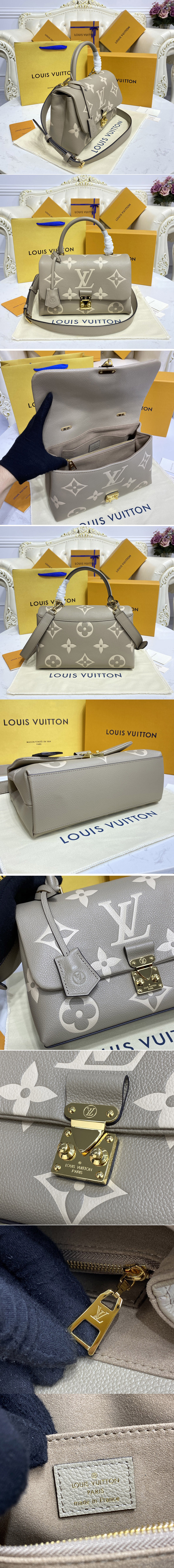 Replica Louis Vuitton M46041 LV Madeleine MM handbag in bicolor Monogram Empreinte leather