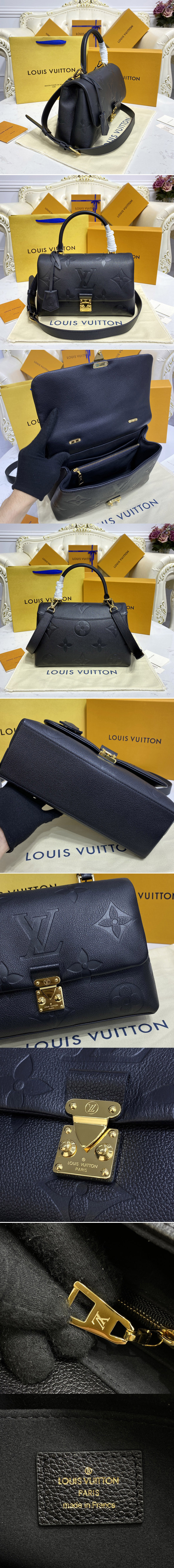 Replica Louis Vuitton M45976 LV Madeleine MM handbag in Black Monogram Empreinte leather