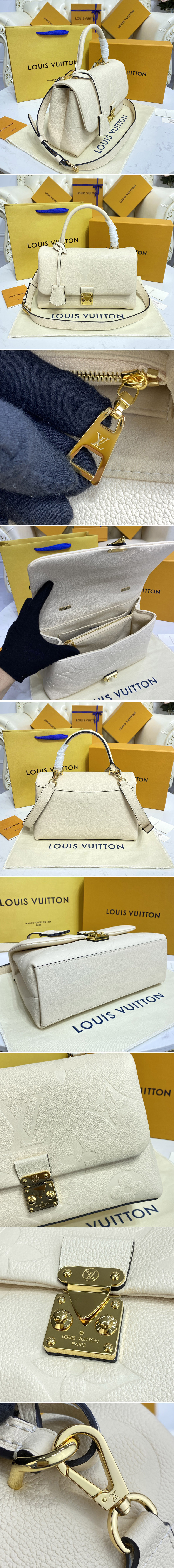 Replica Louis Vuitton M45976 LV Madeleine MM handbag in White Monogram Empreinte leather