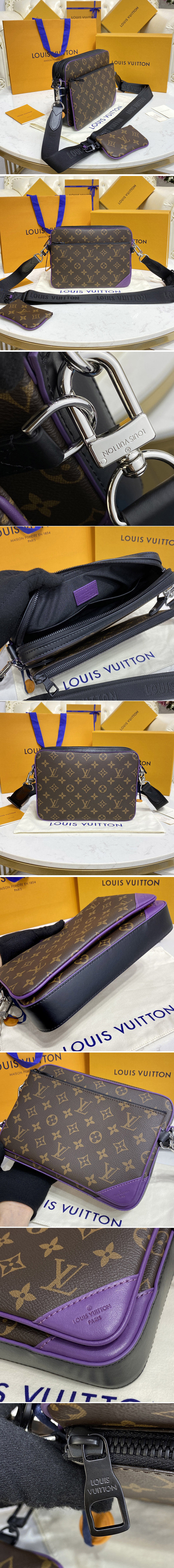 Louis Vuitton Trio Messenger Monogram Macassar Brown/Purple in Coated  Canvas/Cowhide Leather with Silver-tone - US