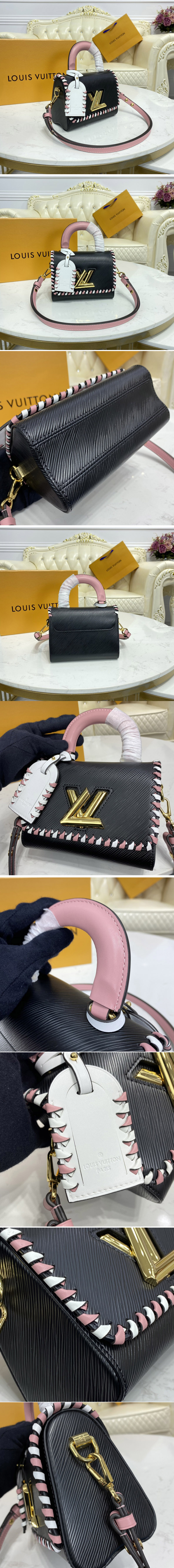 Replica Louis Vuitton M57537 LV Twist PM Bag in Black Epi Leather