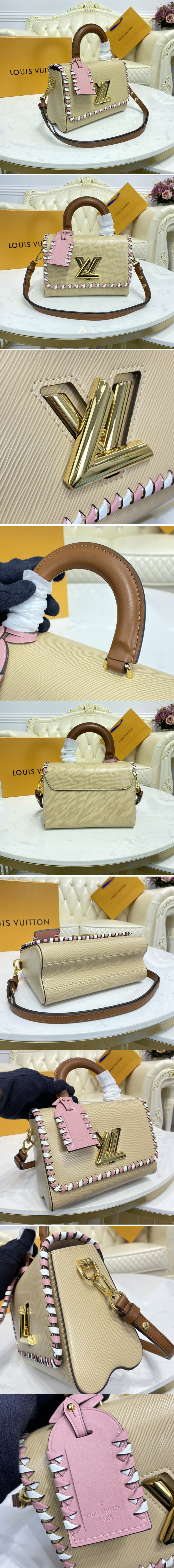 Replica Louis Vuitton M57537 LV Twist PM Bag in Beige Epi Leather