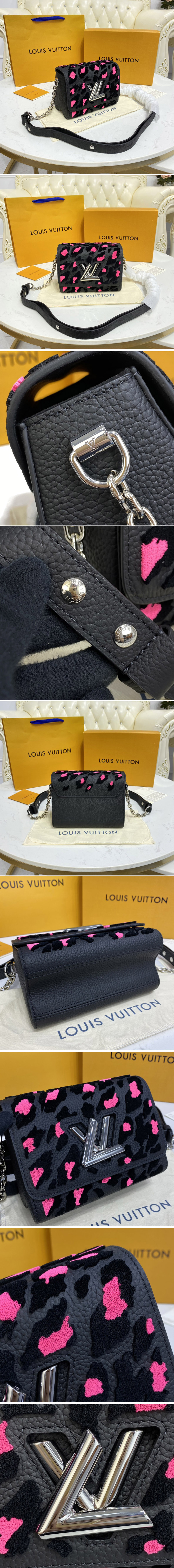 Replica Louis Vuitton M58569 LV Twist PM Bag in Black Taurillon Leather