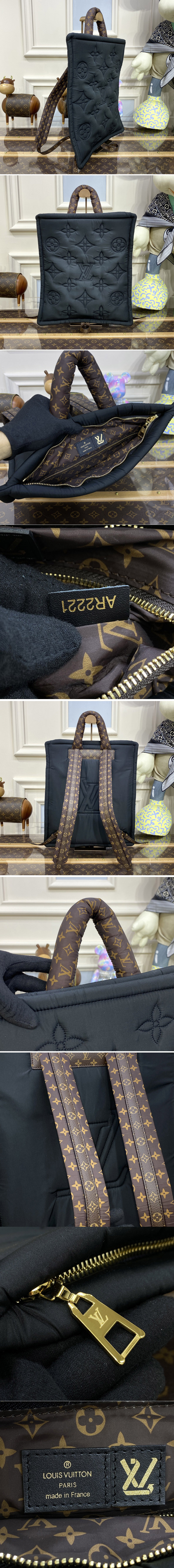 Replica Louis Vuitton M58981 LV Pillow Backpack Bag in Black Nylon