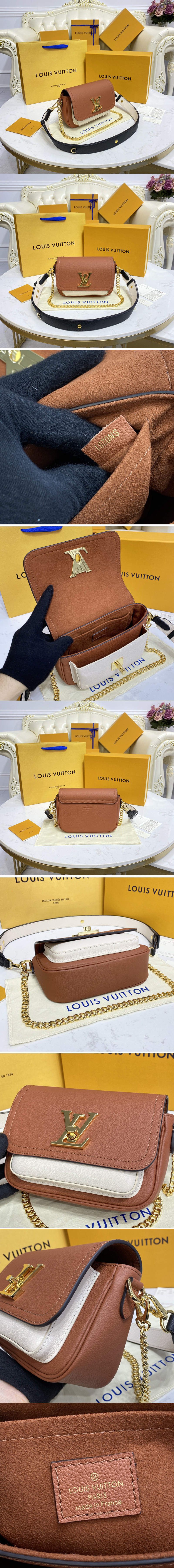 Replica Louis Vuitton M59491 LV Lockme Tender cross-body bag in Brown Grained calf leather