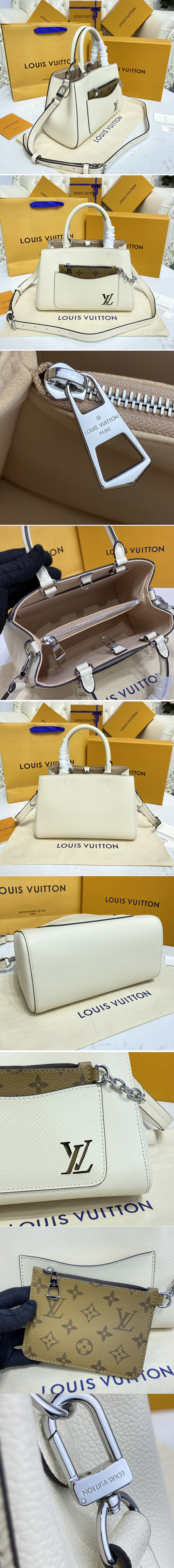 Replica Louis Vuitton M20520 LV Marelle Tote BB bag in White Epi leather