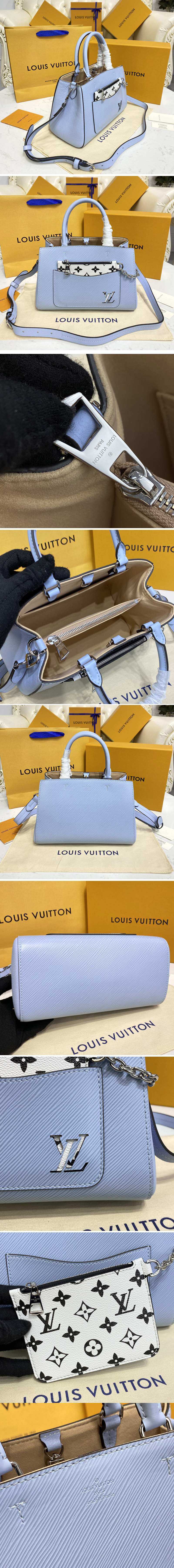 Replica Louis Vuitton M59950 LV Marelle Tote BB bag in Blue Epi leather