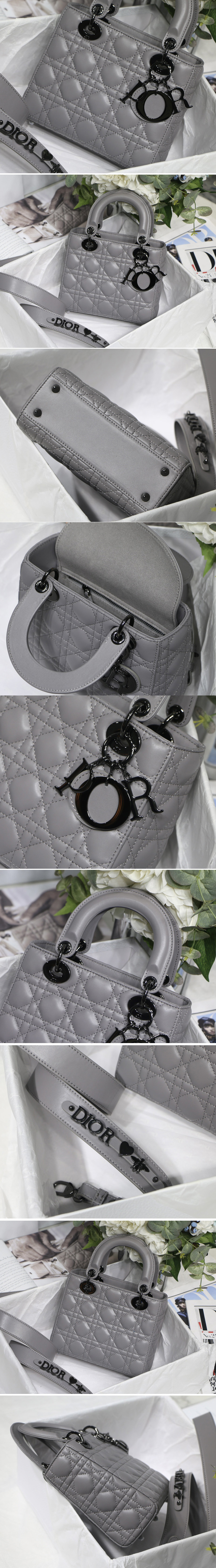 Replica Christian Dior M0538 Small Lady Dior My ABCDior bag on Gray Cannage Lambskin