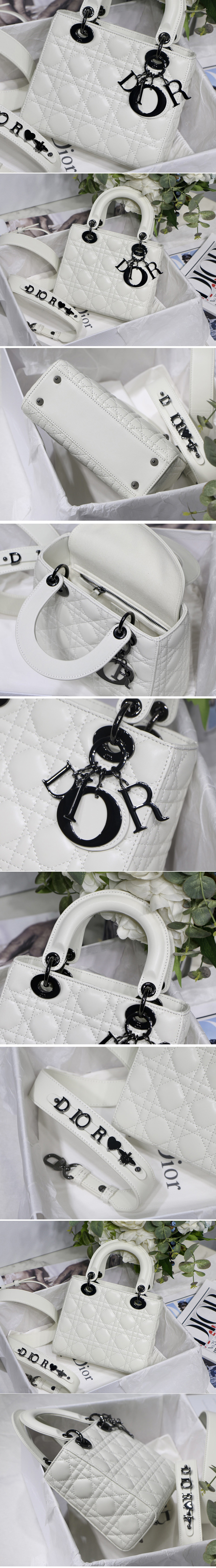 Replica Christian Dior M0538 Small Lady Dior My ABCDior bag on White Cannage Lambskin