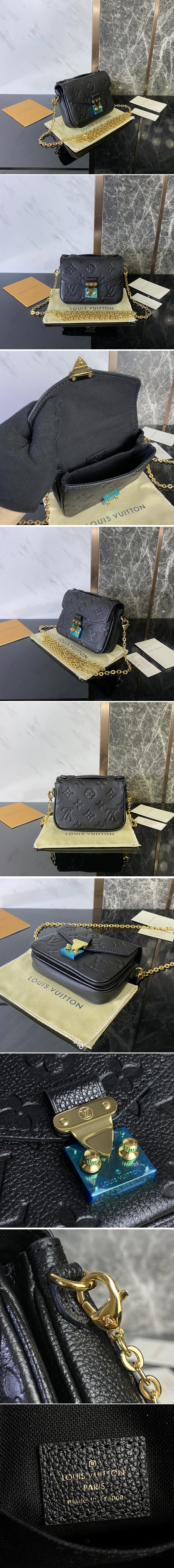 Replica Louis Vuitton M81390 LV Micro Metis Bag on Black Monogram Empreinte leather