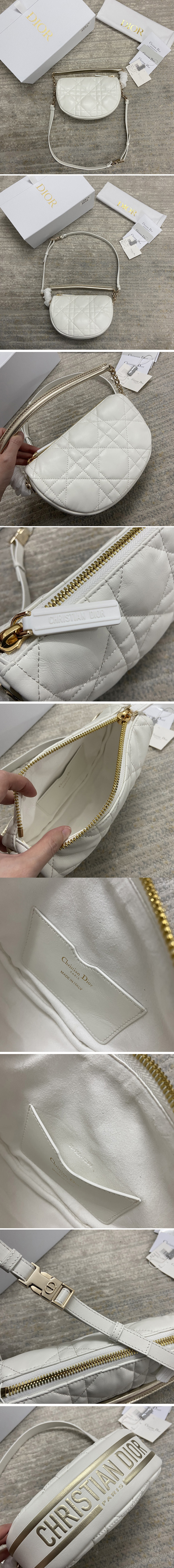 Replica Christian Dior M7200 Small Dior Vibe Hobo bag in White Cannage Lambskin