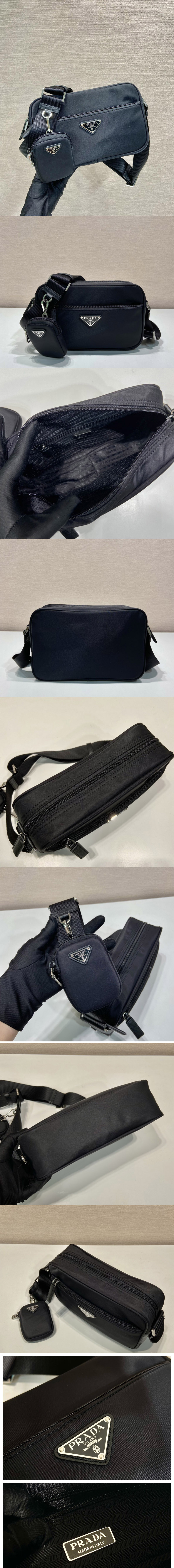 Replica Prada 1BC167 Re-Nylon shoulder bag in Black Nylon