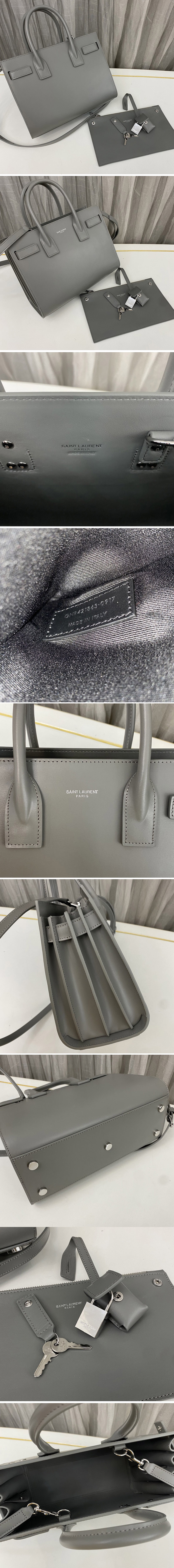 Replica Saint Laurent 421863 YSL CLASSIC SAC DE JOUR BABY IN Grey Smooth LEATHER