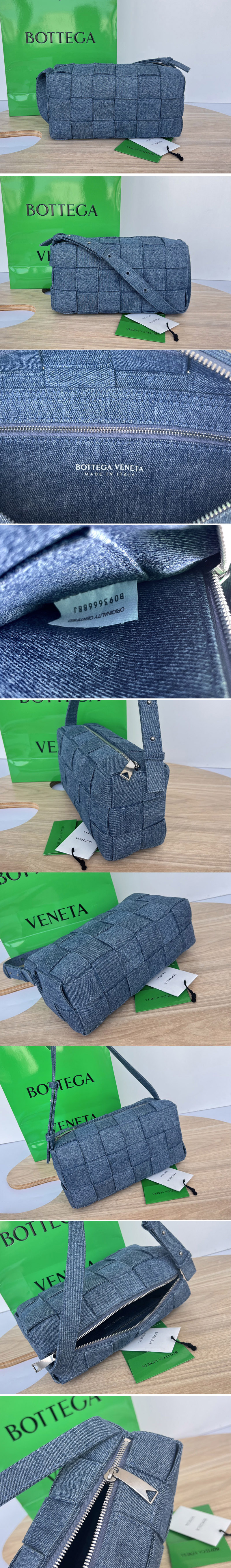 Replica Bottega Veneta 709628 Cassette Bag in Denim Leather