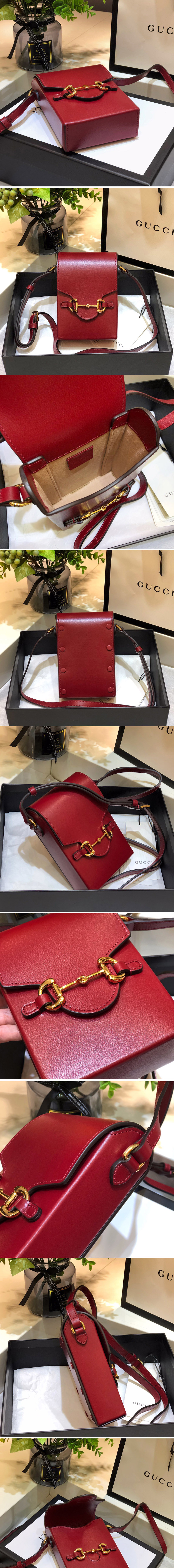 Replica Gucci 625615 Gucci Horsebit 1955 mini bag in Red leather