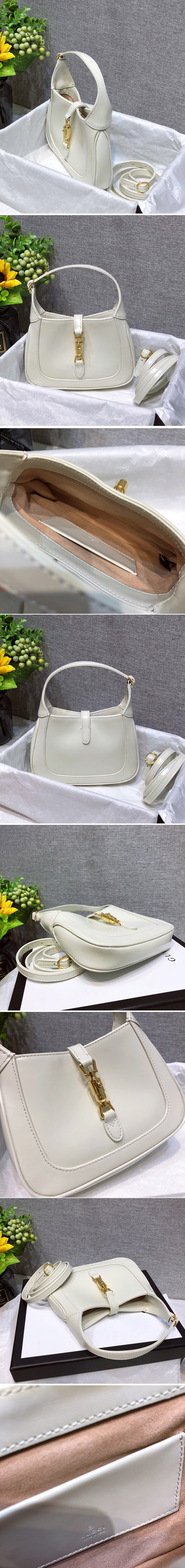 Replica Gucci ‎637092 Jackie 1961 mini shoulder bag in White Leather