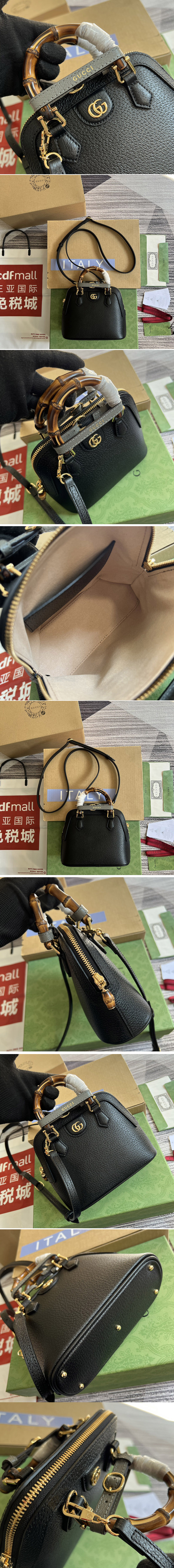 Replica Gucci 715775 Gucci Diana mini tote bag in Black Leather