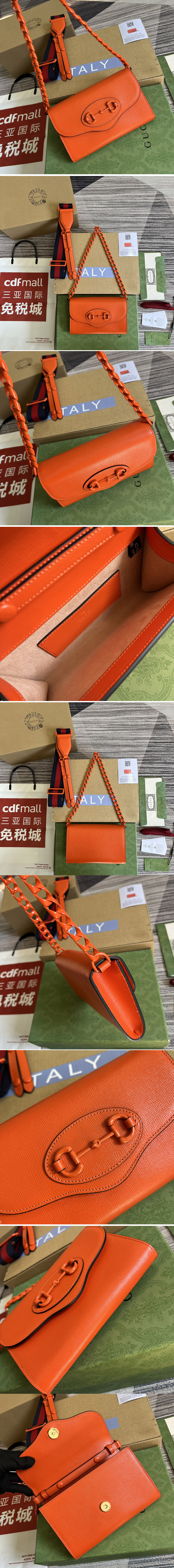 Replica Gucci ‎724713 Gucci Horsebit 1955 mini bag in Orange leather