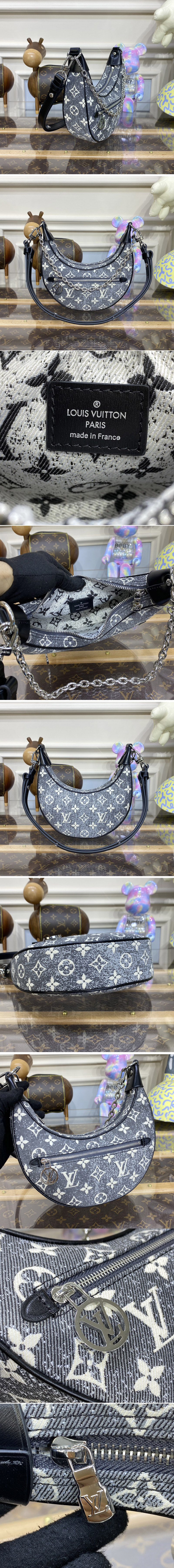 Replica Louis Vuitton M21752 LV Loop PM bag in Gray Denim textile jacquard