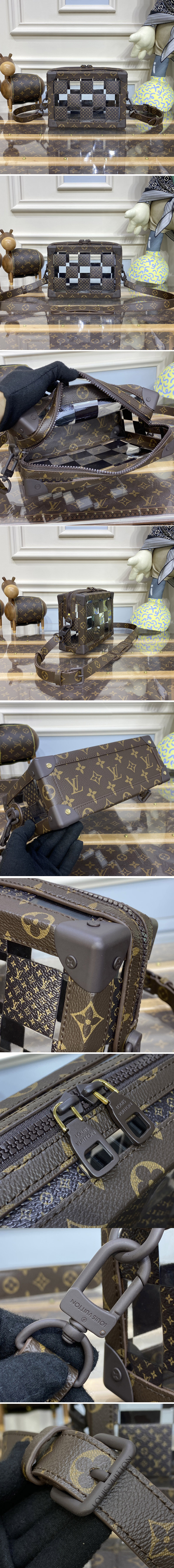 Replica Louis Vuitton M20871 LV soft trunk Bag in Monogram Chess coated canvas and PVC