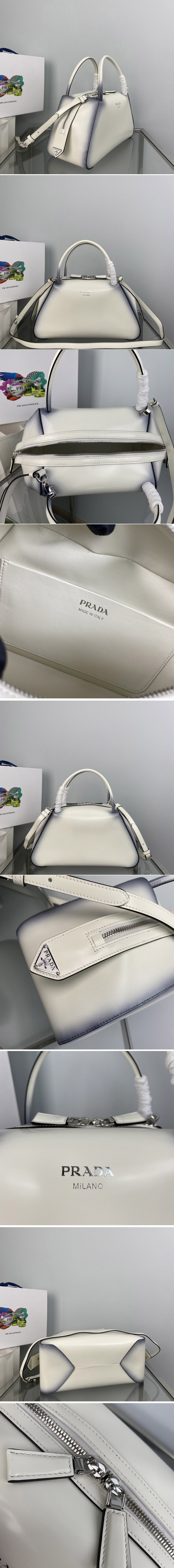 Replica Prada 1BA365 Medium brushed leather Prada Supernova handbag in White Leagther