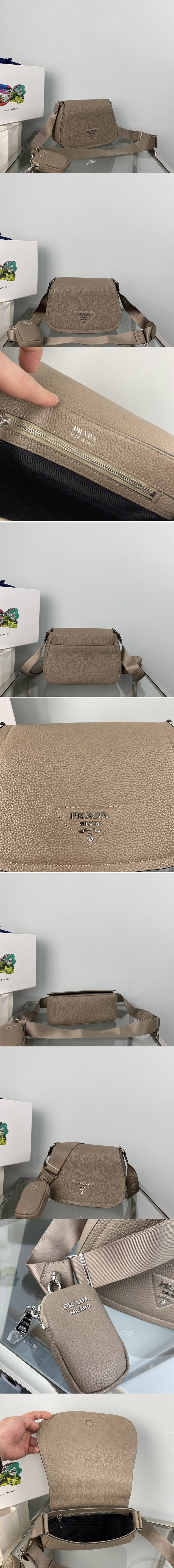 Replica Prada 1BD293 Leather shoulder bag in Beige Leather