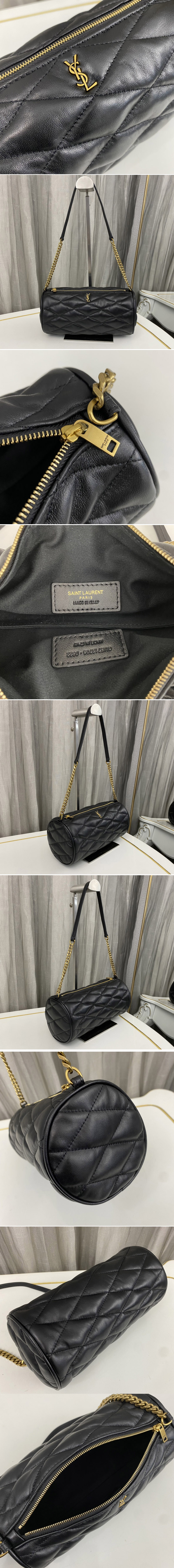 Replica Saint Laurent 712706 YSL SADE SMALL TUBE BAG IN Black QUILTED LAMBSKIN