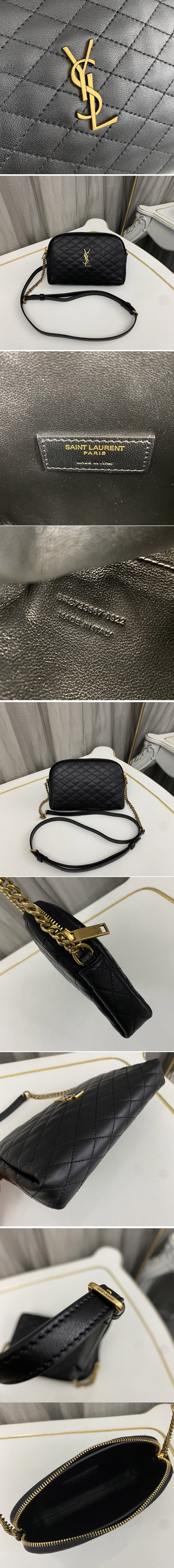 Replica Saint Laurent 733667 YSL GABY CHAIN POUCH IN Black QUILTED LAMBSKIN