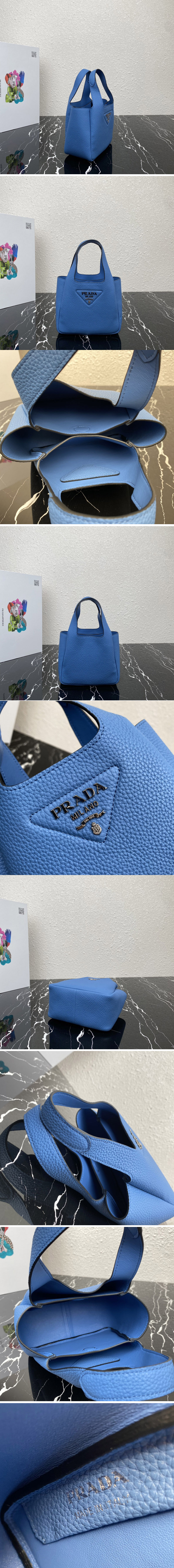 Replica Prada 1BA349 Leather mini bag in Blue Togo Leather