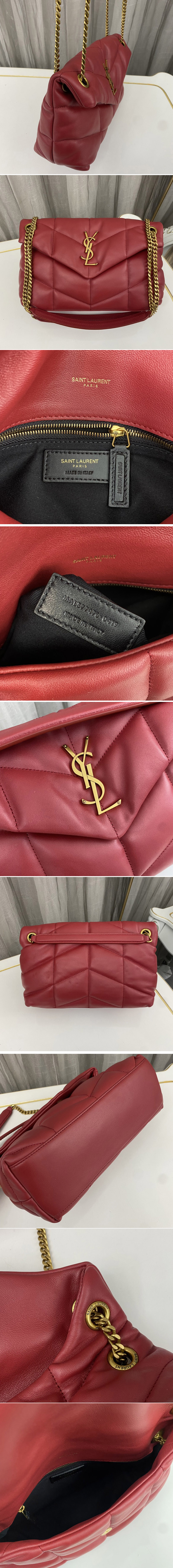 Replica Saint Laurent 577476 YSL LOULOU PUFFER SMALL BAG IN Red QUILTED LAMBSKIN