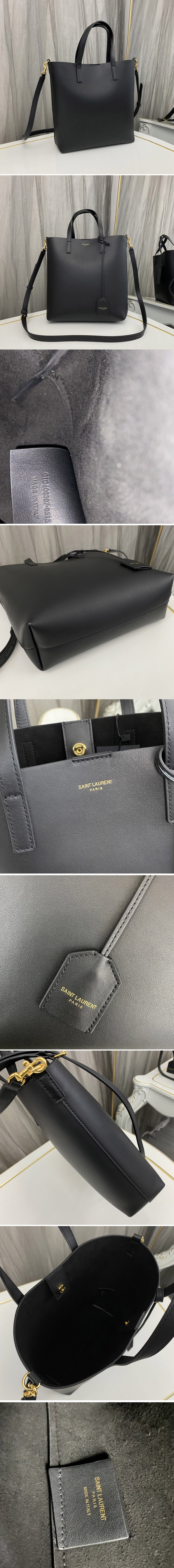 Replica Saint Laurent 600307 YSL SHOPPING SAINT LAURENT TOY Bag IN Black SUPPLE LEATHER